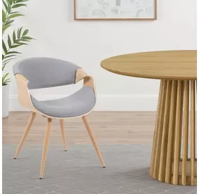 Butterfly Oak and Gray Upholstered Dining Chair