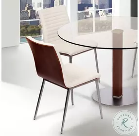 Cafe White Faux Leather Dining Chair Set of 2