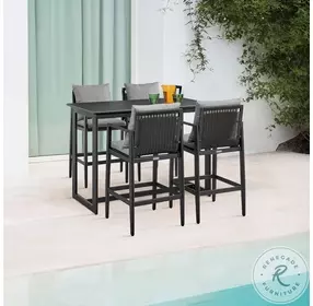 Cayman Black Outdoor Patio Bar Table