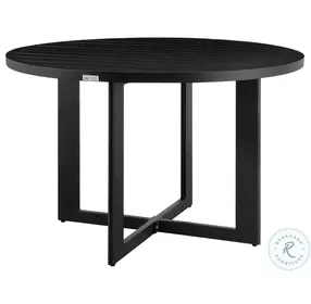 Cayman Black Outdoor Patio Round Dining Room Set