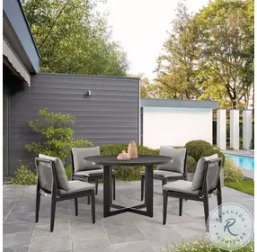 Cayman Black Outdoor Patio Round Dining Table