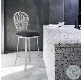 Cherie Black Faux Leather Contemporary 30" Swivel Bar Stool