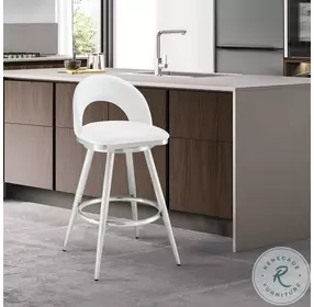 Charlotte White Swivel 30" Bar Stool