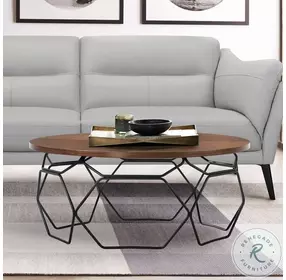 Cosmo Walnut And Black Coffee Table