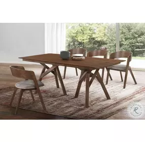 Cortina Walnut Mid Century Modern 79" Dining Table