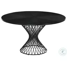 Cirque Black Pedestal 54" Round Dining Room Set
