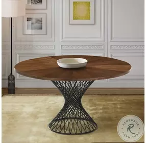 Cirque Walnut Pedestal 54" Round Dining Table