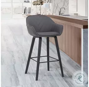 Crimson Gray Faux Leather 26" Counter Height Stool