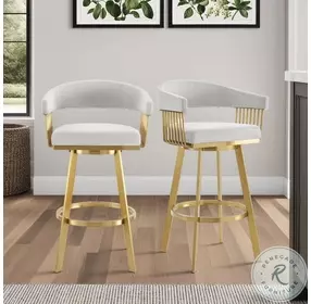 Chelsea Silver And Gold Swivel Counter Height Stool
