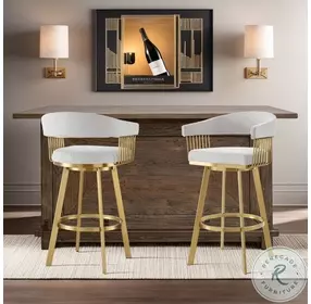 Chelsea Silver And Gold Swivel Bar Stool