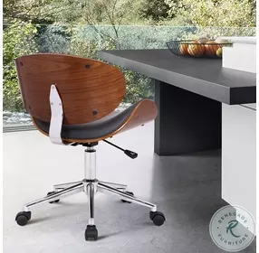 Daphne Gray Faux Leather Modern Adjustable Swivel Office Chair