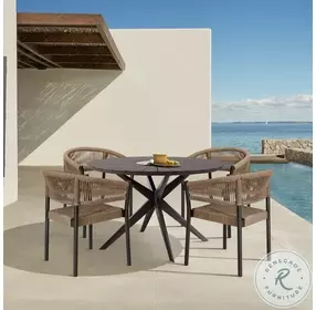 Doris Truffle Outdoor Patio Dining Chair Set Of 2