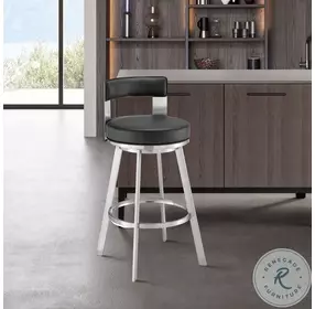 Flynn Black 26" Swivel Counter Height Stool