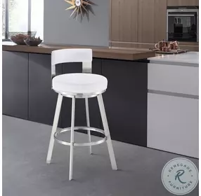 Flynn White 26" Swivel Counter Height Stool