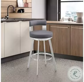 Flynn Gray 26" Swivel Counter Height Stool