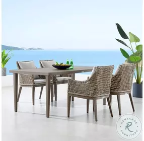 Grenada Beige Outdoor Dining Chair Set of 2