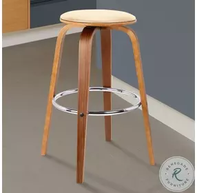 Harbor Cream Faux Leather Backless 26" Swivel Counter Height Stool