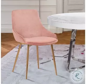 Heidi Blush Velvet Accent Dining Chair