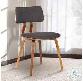 Jaguar Charcoal Fabric Mid Century Dining Chair