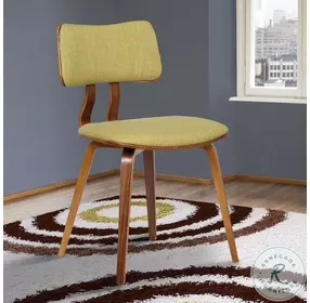 Jaguar Green Fabric Mid Century Dining Chair