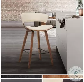 Jagger Beige Faux Leather Modern 26" Counter Height Stool
