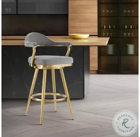Justin Anchor Gray Swivel Counter Height Stool