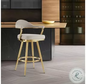 Justin Taupe Swivel Counter Height Stool