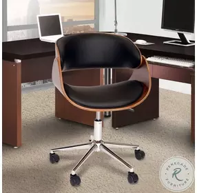 Julian Black Faux Leather Modern Adjustable Swivel Office Chair