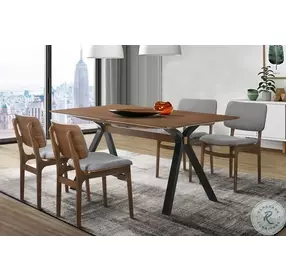 Lima Gray And Walnut Upholstered Dining Chair Set of 2