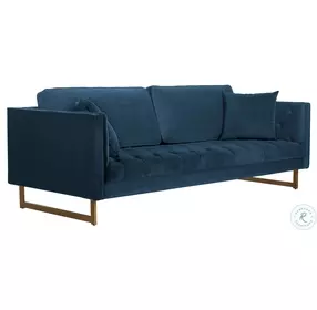 Lenox Blue Velvet Modern Sofa