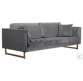 Lenox Gray Velvet Modern Sofa