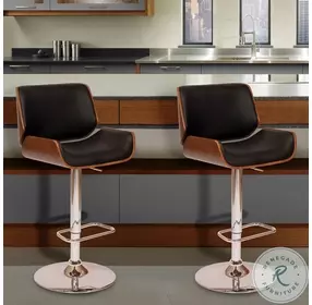 London Black Faux Leather Adjustable Swivel Bar Stool