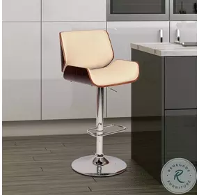 London Cream Faux Leather Adjustable Swivel Bar Stool