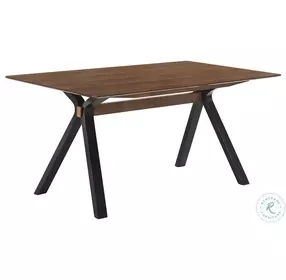 Laredo Walnut Black Mid Century Modern 63" Dining Room Set