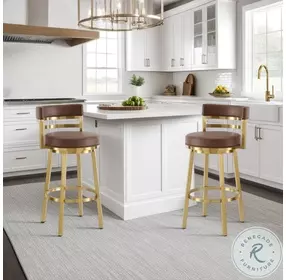 Madrid Vintage Coffee Swivel Counter Height Stool