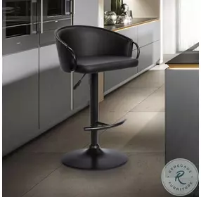 Montego Black Powder Coated Adjustable Swivel Bar Stool