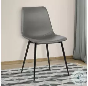 Monte Gray Faux Leather Contemporary Dining Chair