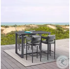 Menorca Gray Outdoor Patio Bar Table