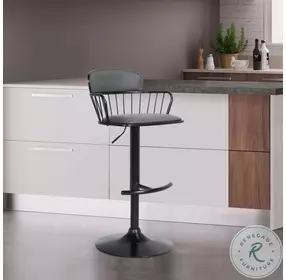 Nash Gray Adjustable Swivel Bar Stool