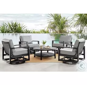 Cayman Dark Gray Outdoor Swivel Glider Chair
