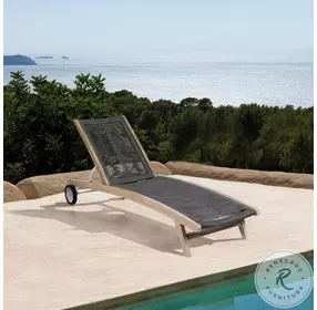 Odette Light Eucalyptus and Charcoal Rope Outdoor 72" Chaise Lounge Chair