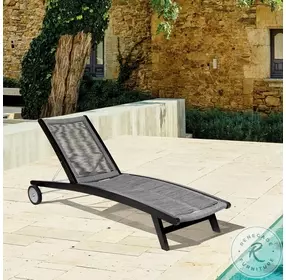 Odette Dark Eucalyptus and Gray Rope Outdoor 72" Chaise Lounge Chair