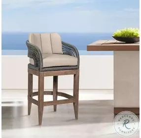 Orbit Taupe Performance Fabric Outdoor Patio Counter Height Stool