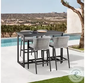 Palma Gray Outdoor Patio Counter Height Stool