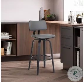 Pico Black And Gray 26" Swivel Counter Height Stool