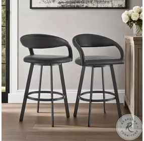 Ramona Black Swivel Counter Height Stool