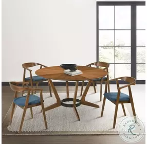 Santana Blue Dining Chair With Black Metal Legs Set Of 2