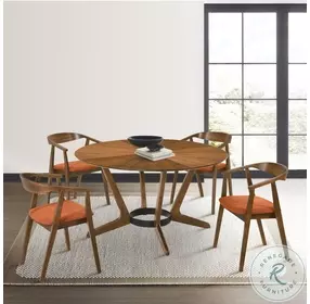 Santana Orange Dining Chair With Black Metal Legs Set Of 2