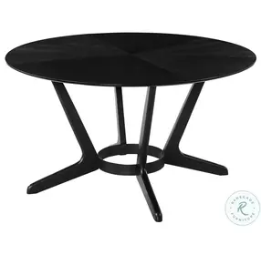 Santana Black Round Dining Room Set