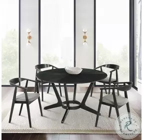 Santana Black Round Dining Table